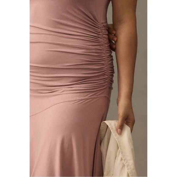 NEW Daily Practice Anthropologie Asymmetrical Sleeveless Ruched Dress Plus 1X - Picture 3 of 4